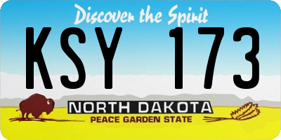 ND license plate KSY173