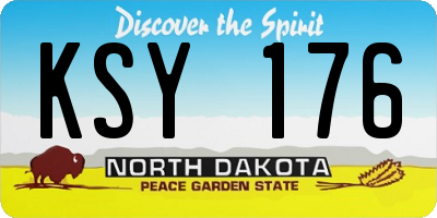 ND license plate KSY176