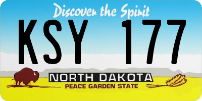 ND license plate KSY177