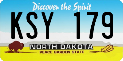 ND license plate KSY179