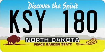 ND license plate KSY180