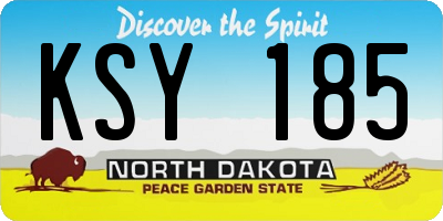ND license plate KSY185
