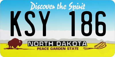 ND license plate KSY186