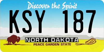 ND license plate KSY187