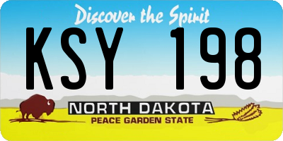 ND license plate KSY198