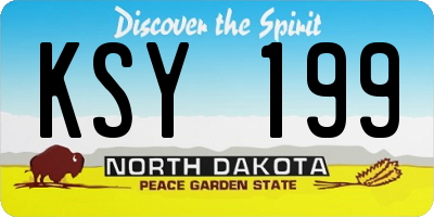 ND license plate KSY199