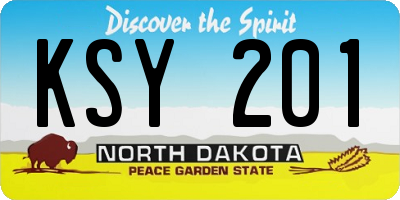 ND license plate KSY201