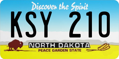 ND license plate KSY210