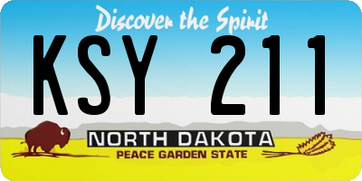 ND license plate KSY211