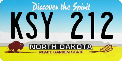 ND license plate KSY212