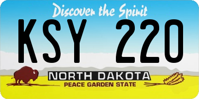 ND license plate KSY220