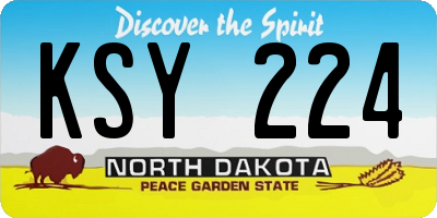 ND license plate KSY224