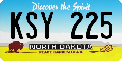 ND license plate KSY225