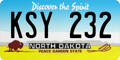 ND license plate KSY232