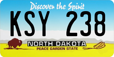 ND license plate KSY238