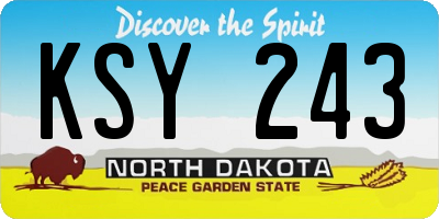 ND license plate KSY243