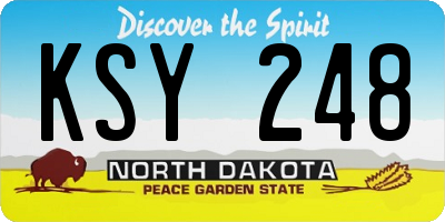 ND license plate KSY248