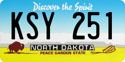 ND license plate KSY251