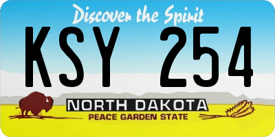 ND license plate KSY254