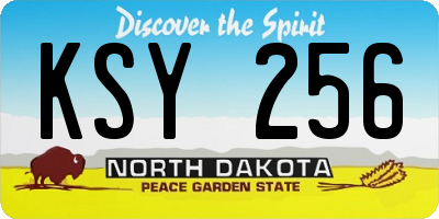 ND license plate KSY256