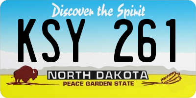 ND license plate KSY261