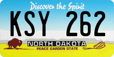 ND license plate KSY262