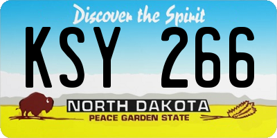 ND license plate KSY266