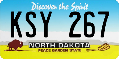 ND license plate KSY267