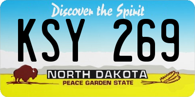 ND license plate KSY269