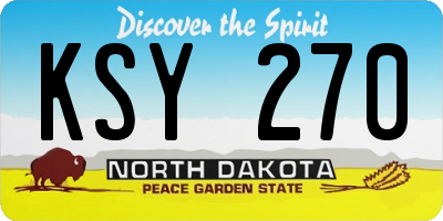 ND license plate KSY270