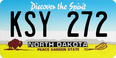 ND license plate KSY272