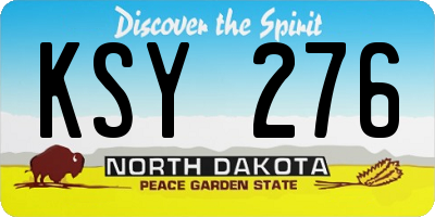 ND license plate KSY276