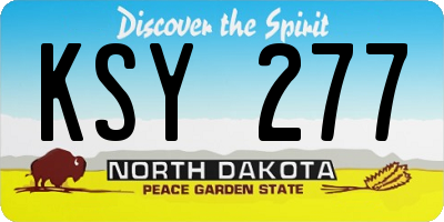 ND license plate KSY277