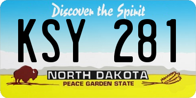 ND license plate KSY281