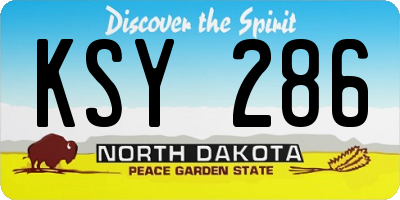 ND license plate KSY286