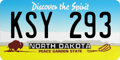 ND license plate KSY293