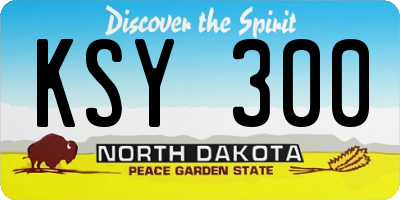 ND license plate KSY300