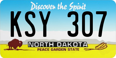 ND license plate KSY307