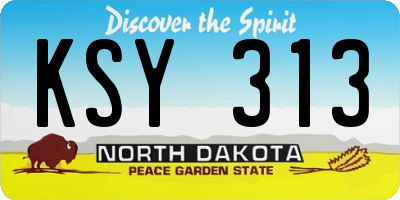 ND license plate KSY313