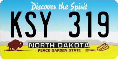 ND license plate KSY319