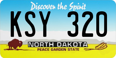 ND license plate KSY320