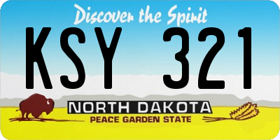 ND license plate KSY321