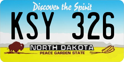 ND license plate KSY326