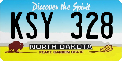 ND license plate KSY328