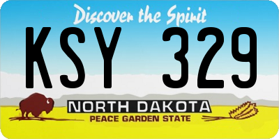 ND license plate KSY329