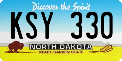 ND license plate KSY330