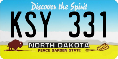 ND license plate KSY331