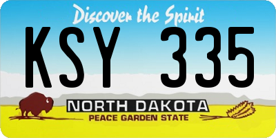ND license plate KSY335