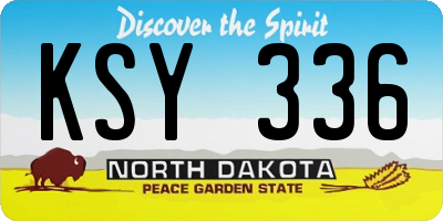 ND license plate KSY336