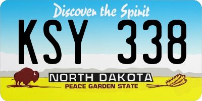 ND license plate KSY338